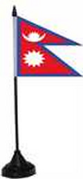 Bild der Flagge "Tisch-Flagge Nepal 15x10cm mit Kunststoffständer"
