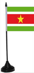 Bild der Flagge "Tisch-Flagge Surinam 15x10cm mit Kunststoffständer"
