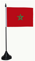 Bild der Flagge "Tisch-Flagge Marokko 15x10cm mit Kunststoffständer"