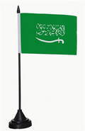 Bild der Flagge "Tisch-Flagge Saudi-Arabien 15x10cm mit Kunststoffständer"