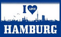 Flagge I love Hamburg (150 x 90 cm) kaufen