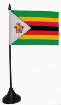 Bild der Flagge "Tisch-Flagge Simbabwe 15x10cm mit Kunststoffständer"