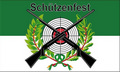 Schützenfest-Flagge grün-weiß mit Zielscheibe (150 x 90 cm) kaufen