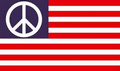 Bild der Flagge "Friedensfahne USA mit PEACE-Zeichen (150 x 90 cm)"