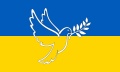 Nationalflagge Ukraine mit Friedenstaube
 (150 x 90 cm) in der Qualitt Sturmflagge kaufen bestellen Shop