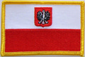 Bild der Flagge "Aufnäher Flagge Polen mit Wappen (8,5 x 5,5 cm)"