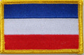 Aufnher Flagge Serbien und Montenegro
 (8,5 x 5,5 cm) kaufen bestellen Shop
