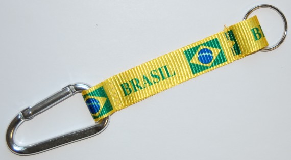 Bild von Karabiner-Schl�sselanh�nger  mit Flagge Brasilien-Fahne Karabiner-Schl�sselanh�nger  mit Flagge Brasilien-Nationalflagge, Flaggen und Fahnen kaufen, im Shop bestellen