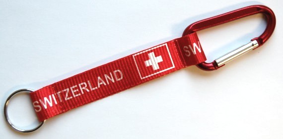 Bild von Karabiner-Schl�sselanh�nger  mit Flagge Schweiz-Fahne Karabiner-Schl�sselanh�nger  mit Flagge Schweiz-Nationalflagge, Flaggen und Fahnen kaufen, im Shop bestellen