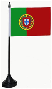 Bild von Tisch-Flagge Portugal 15x10cm  mit Kunststoffst�nder-Fahne Tisch-Flagge Portugal 15x10cm  mit Kunststoffst�nder-Nationalflagge, Flaggen und Fahnen kaufen, im Shop bestellen