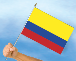 Bild von Stockflaggen Kolumbien  (45 x 30 cm)-Fahne Stockflaggen Kolumbien  (45 x 30 cm)-Nationalflagge, Flaggen und Fahnen kaufen, im Shop bestellen