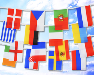 Bild von Flaggenkette Europa 4,6m-Fahne Flaggenkette Europa 4,6m-Nationalflagge, Flaggen und Fahnen kaufen, im Shop bestellen