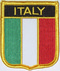 Aufnher Flagge Italien
 in Wappenform (6,2 x 7,3 cm) Flagge Flaggen Fahne Fahnen kaufen bestellen Shop