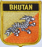 Aufnher Flagge Bhutan
 in Wappenform (6,2 x 7,3 cm) Flagge Flaggen Fahne Fahnen kaufen bestellen Shop