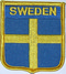 Aufnher Flagge Schweden
 in Wappenform (6,2 x 7,3 cm) Flagge Flaggen Fahne Fahnen kaufen bestellen Shop