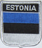 Aufnher Flagge Estland
 in Wappenform (6,2 x 7,3 cm) Flagge Flaggen Fahne Fahnen kaufen bestellen Shop