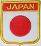 Aufnher Flagge Japan
 in Wappenform (6,2 x 7,3 cm) Flagge Flaggen Fahne Fahnen kaufen bestellen Shop