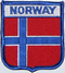 Aufnher Flagge Norwegen
 in Wappenform (6,2 x 7,3 cm) Flagge Flaggen Fahne Fahnen kaufen bestellen Shop