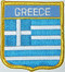 Aufnher Flagge Griechenland
 in Wappenform (6,2 x 7,3 cm) Flagge Flaggen Fahne Fahnen kaufen bestellen Shop