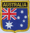 Aufnher Flagge Australien
 in Wappenform (6,2 x 7,3 cm) Flagge Flaggen Fahne Fahnen kaufen bestellen Shop