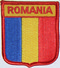 Aufnher Flagge Rumnien
 in Wappenform (6,2 x 7,3 cm) Flagge Flaggen Fahne Fahnen kaufen bestellen Shop