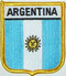 Aufnher Flagge Argentinien
 in Wappenform (6,2 x 7,3 cm) Flagge Flaggen Fahne Fahnen kaufen bestellen Shop