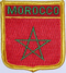Aufnher Flagge Marokko
 in Wappenform (6,2 x 7,3 cm) Flagge Flaggen Fahne Fahnen kaufen bestellen Shop