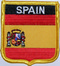 Aufnher Flagge Spanien mit Wappen
 in Wappenform (6,2 x 7,3 cm) Flagge Flaggen Fahne Fahnen kaufen bestellen Shop