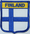 Aufnher Flagge Finnland
 in Wappenform (6,2 x 7,3 cm) Flagge Flaggen Fahne Fahnen kaufen bestellen Shop