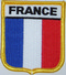 Aufnher Flagge Frankreich
 in Wappenform (6,2 x 7,3 cm) Flagge Flaggen Fahne Fahnen kaufen bestellen Shop