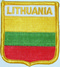Aufnher Flagge Litauen
 in Wappenform (6,2 x 7,3 cm) Flagge Flaggen Fahne Fahnen kaufen bestellen Shop