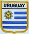 Aufnher Flagge Uruguay
 in Wappenform (6,2 x 7,3 cm) Flagge Flaggen Fahne Fahnen kaufen bestellen Shop