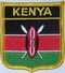 Aufnher Flagge Kenia
 in Wappenform (6,2 x 7,3 cm) Flagge Flaggen Fahne Fahnen kaufen bestellen Shop