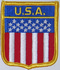 Aufnher Flagge USA
 in Wappenform (6,2 x 7,3 cm) Flagge Flaggen Fahne Fahnen kaufen bestellen Shop