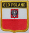 Aufnher Flagge Polen mit Wappen
 in Wappenform (6,2 x 7,3 cm) Flagge Flaggen Fahne Fahnen kaufen bestellen Shop