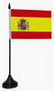 Tisch-Flagge Spanien mit Wappen 15x10cm
 mit Kunststoffstnder Flagge Flaggen Fahne Fahnen kaufen bestellen Shop