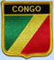 Aufnher Flagge Repubik Kongo
 in Wappenform (6,2 x 7,3 cm) Flagge Flaggen Fahne Fahnen kaufen bestellen Shop