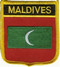 Aufnher Flagge Malediven
 in Wappenform (6,2 x 7,3 cm) Flagge Flaggen Fahne Fahnen kaufen bestellen Shop