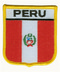 Aufnher Flagge Peru
 in Wappenform (6,2 x 7,3 cm) Flagge Flaggen Fahne Fahnen kaufen bestellen Shop