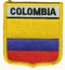 Aufnher Flagge Kolumbien
 in Wappenform (6,2 x 7,3 cm) Flagge Flaggen Fahne Fahnen kaufen bestellen Shop