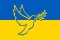 Fahne Ukraine mit Friedenstaube
 (Schwenkfahne 120 x 80 cm) in der Qualitt Sturmflagge Flagge Flaggen Fahne Fahnen kaufen bestellen Shop