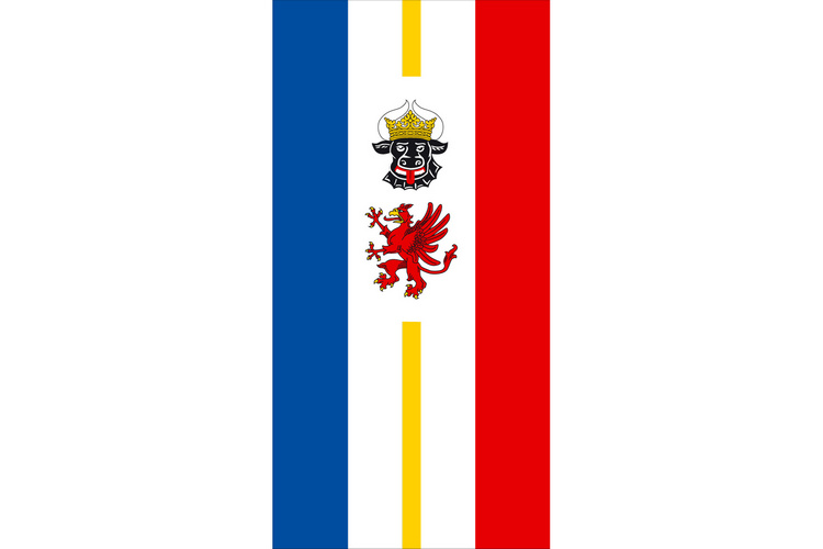 Flagge Mecklenburg-Vorpommern
mit Wappen
im Hochformat (Glanzpolyester) Bild von Flagge Mecklenburg-Vorpommern mit Wappen im Hochformat (Glanzpolyester)-Fahne Flagge Mecklenburg-Vorpommern mit Wappen im Hochformat (Glanzpolyester)-Flagge im Fahnenshop bestellen