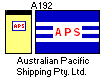 [Australian Pacific Shipping Pty. Ltd. houseflag and funnel]