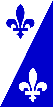 [Vertical Quebec flag]