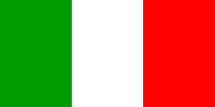6.0 x 7.4 cm Aufnäher / Bügelbild ITALIA Flagge Fahne Italien blau 