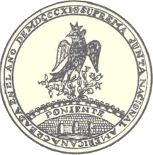 [Seal of the Suprema Junta Nacional Americana: 1811-1817, variant. By Juan Manuel Gabino Villascán]