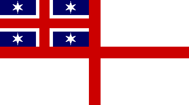 [ 1835 flag (as gazetted, six pointed stars) ]