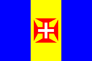 Madeira Flagge National Farben Qualitätsleder und Chrom Schlüsselring 