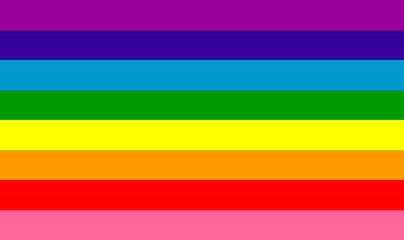 Reversed 8-stripe rainbow flag
