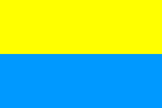 Flagge Ukraine mit Friedenstaube (Schwenkfahne 120 x 80 cm) in der